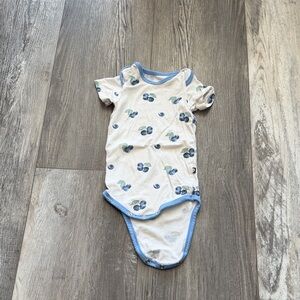 Kyte BABY Light Blue Trim White Bodysuit One-Piece